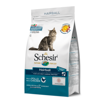 Schesir Cat Dry Hairball Ricco in Pollo