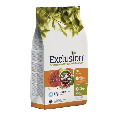 Exclusion Mediterraneo Monoprotein Noble Grain Puppy Beef Small Breed 2kg