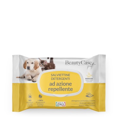 Beautycase Pet Salviettine Detergenti Repellenti Citronella e Geraneo 40 pezzi