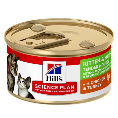Hill's Science Plan Kitten & Mother Mousse Alimento per Gattini con Pollo e Tacchino Lattina 85g