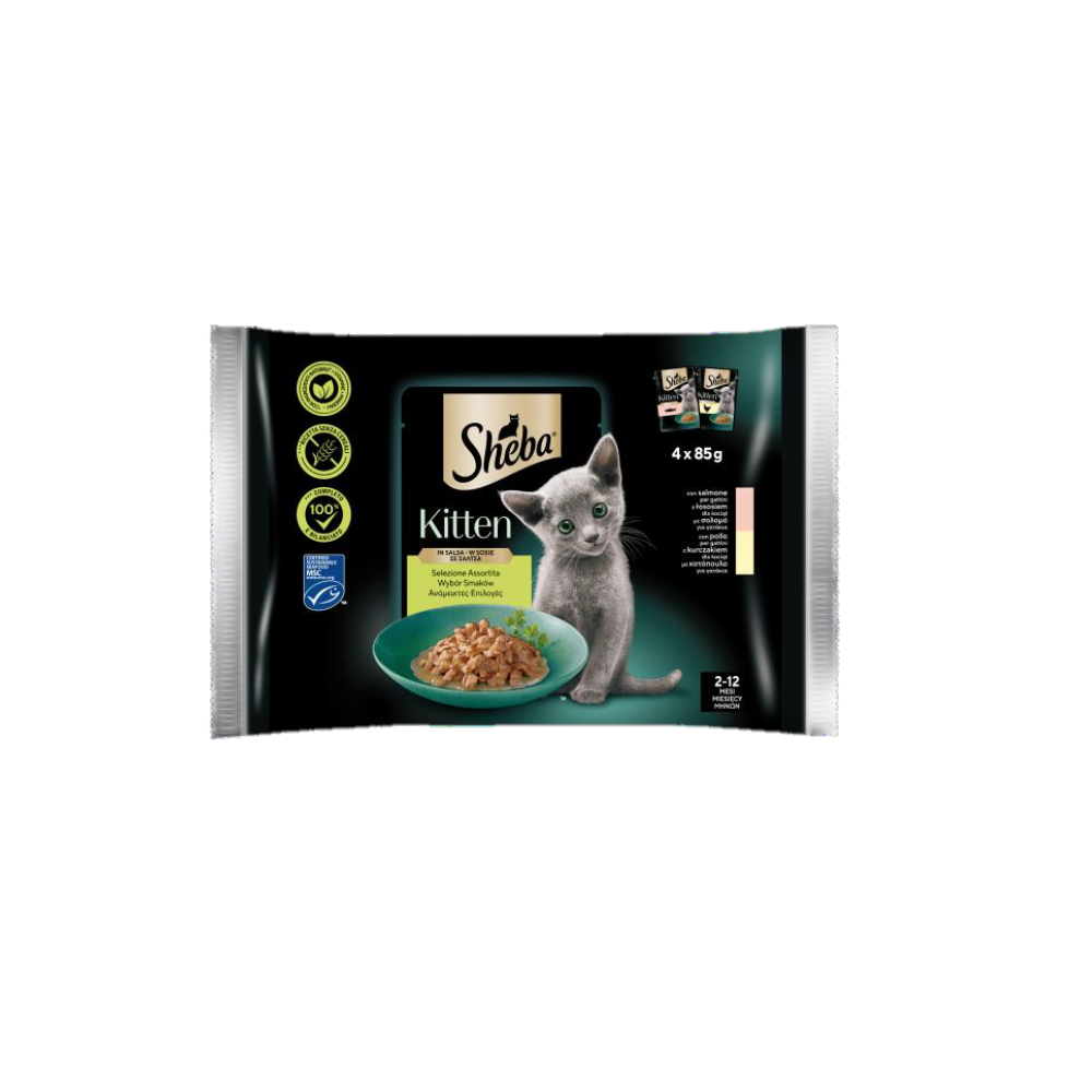 Sheba Selezione Assortita in Salsa Kitten Multipack 4 x 85g