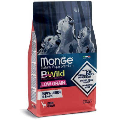 Monge Natural Superpremium B-Wild All Breed Puppy Low Grain con Cervo