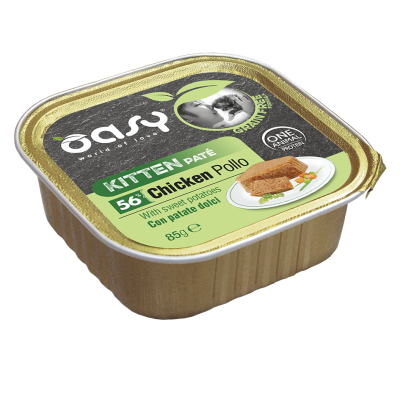 Oasy Cat Grain Free Kitten Pollo con Patate Dolci Vaschetta 85g