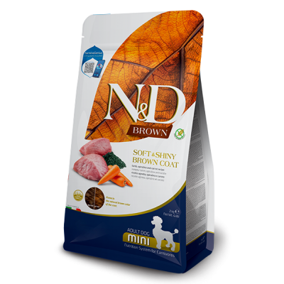 Farmina N&D Brown Adult Mini Agnello, Spirulina e Carote 2kg