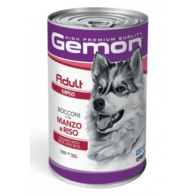 Gemon Bocconcini per Cani Adulti Maxi con Manzo e Riso 1250g