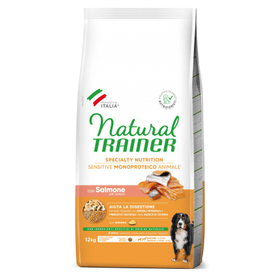 Trainer Natural Medium&Maxi Sensitive Mature Salmone e Cereali integrali 12kg