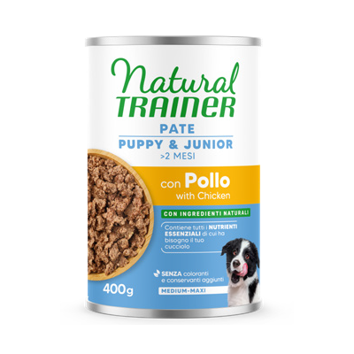Trainer Natural Medium Maxi Puppy&Junior Pollo lattina 400g