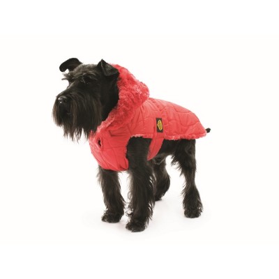 Fashion Dog Cappottino Bomber con Ecopelliccia 118 Rosso