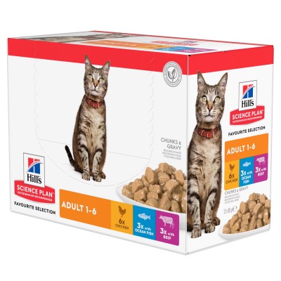 Hill's Science Plan Feline Adult buste multipack 12x85g