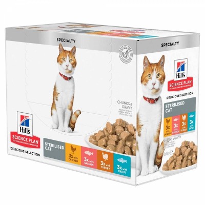 Hill's Science Plan Feline Adult Sterilised buste multipack 12x85g