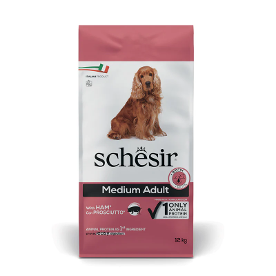 Schesir Dog Medium Adult Mantenimento Ricco in Prosciutto