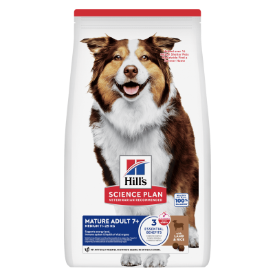 Hill's Science Plan Medium Mature Adult 7+ Alimento per Cani con Agnello e Riso 12kg