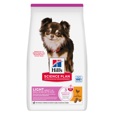 Hill's Science Plan Light Small & Mini Alimento per Cani con Pollo 1,5kg