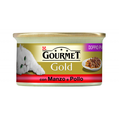 Purina Gourmet Gold Doppio Piacere Manzo e Pollo 85g