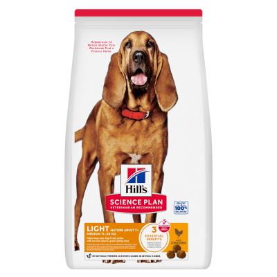 Hill's Science Plan Light Medium Mature Adult 7+ Alimento Per Cani con Pollo 14kg
