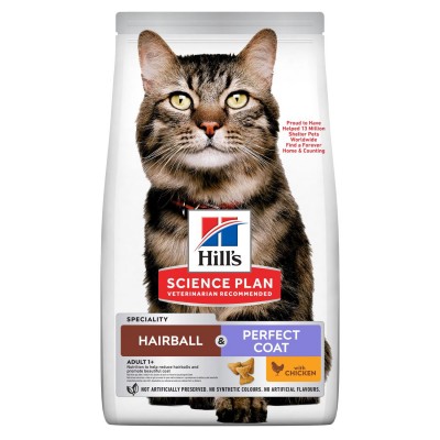 Hill's Science Plan Adult Hairball Perfect Coat Alimento per Gatti al Pollo 1,5kg