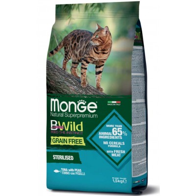 Monge BWild Grain Free Sterilised Cat Tonno con Piselli 1,5kg