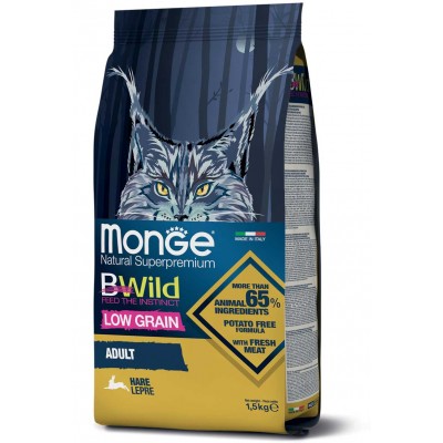 Monge BWild Low Grain Adult Cat Lepre 1,5kg