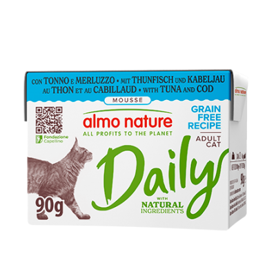 Almo Nature Cat Tetracart Daily Mousse Tonno e Merluzzo