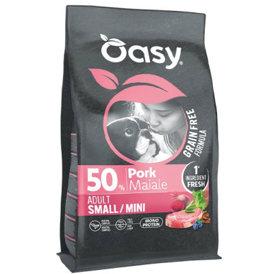 Oasy Dog Grain Free Small & Mini Adult Maiale