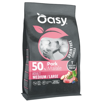 Oasy Dog Grain Free Medium & Large Adult Maiale