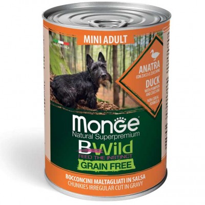 Monge B-Wild Grain Free Mini Anatra con Zucca e Zucchine 400g