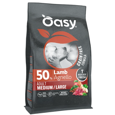 Oasy Dog Grain Free Medium & Large Adult Agnello