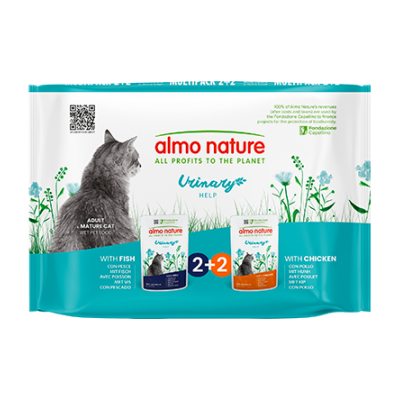 Almo Nature Functional Urinary Help Multipack con Pesce e Pollo Buste 4x70g