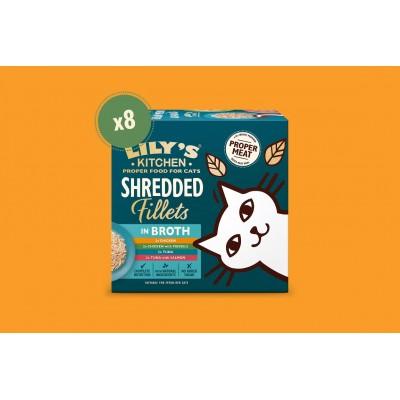 Lily's Kitchen Shredded Fillets Adult Multipack in Brodo 8x70g